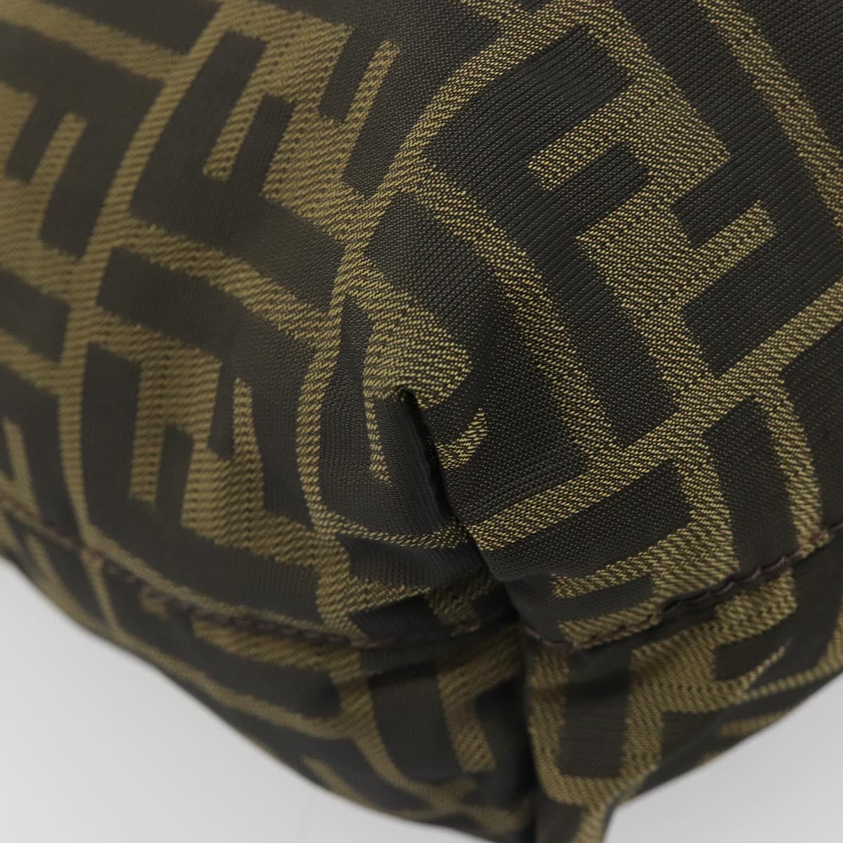 FENDI Zucca Canvas Tote Bag Black Brown Auth 185908