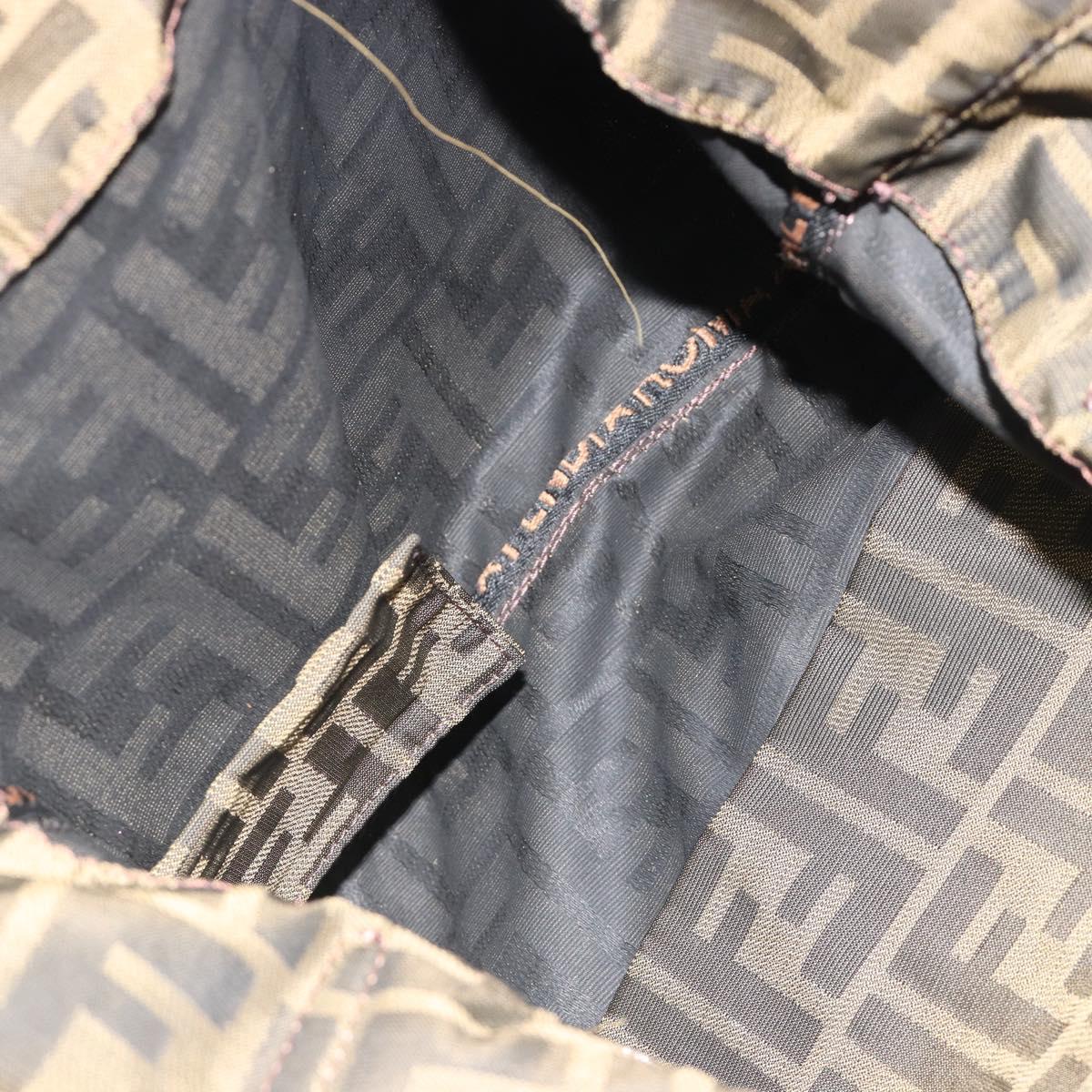 FENDI Zucca Canvas Tote Bag Black Brown Auth 185908