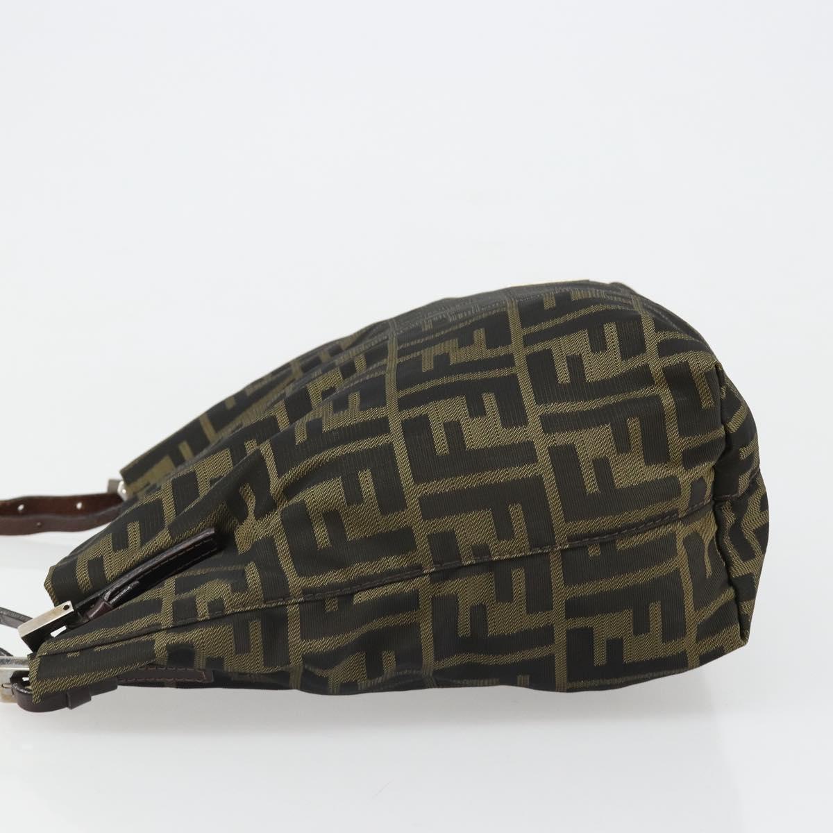 FENDI Zucca Canvas Tote Bag Black Brown Auth 185908
