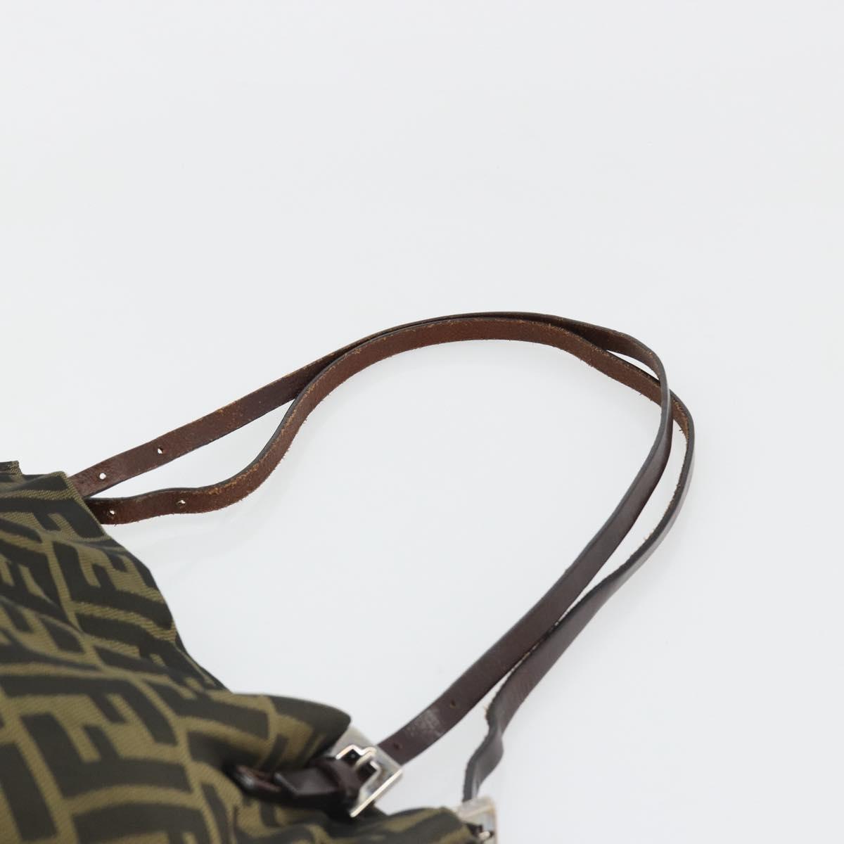 FENDI Zucca Canvas Tote Bag Black Brown Auth 185908