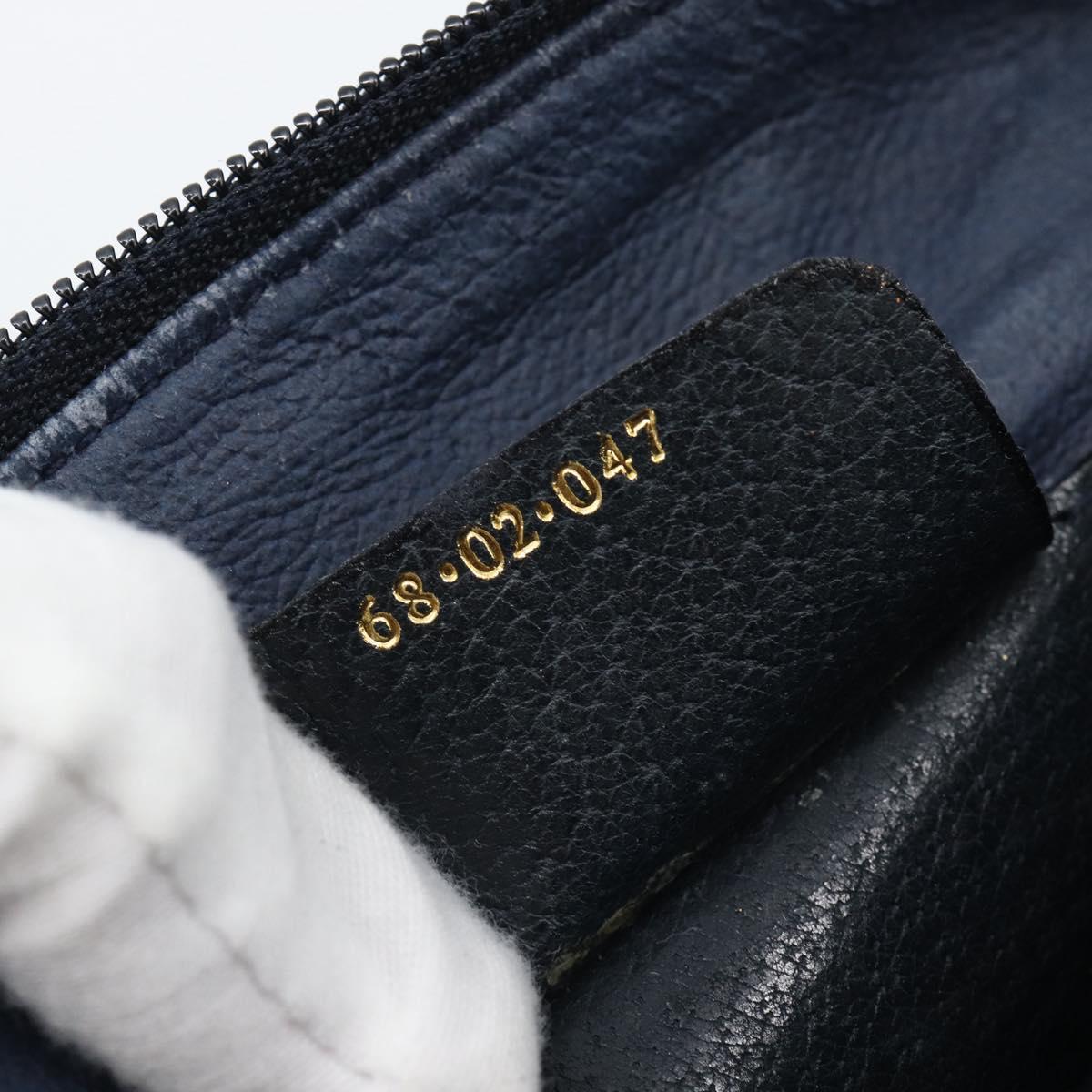GUCCI GG Supreme Sherry Line Shoulder Bag PVC Navy Gold 68 02 047 Auth 185910