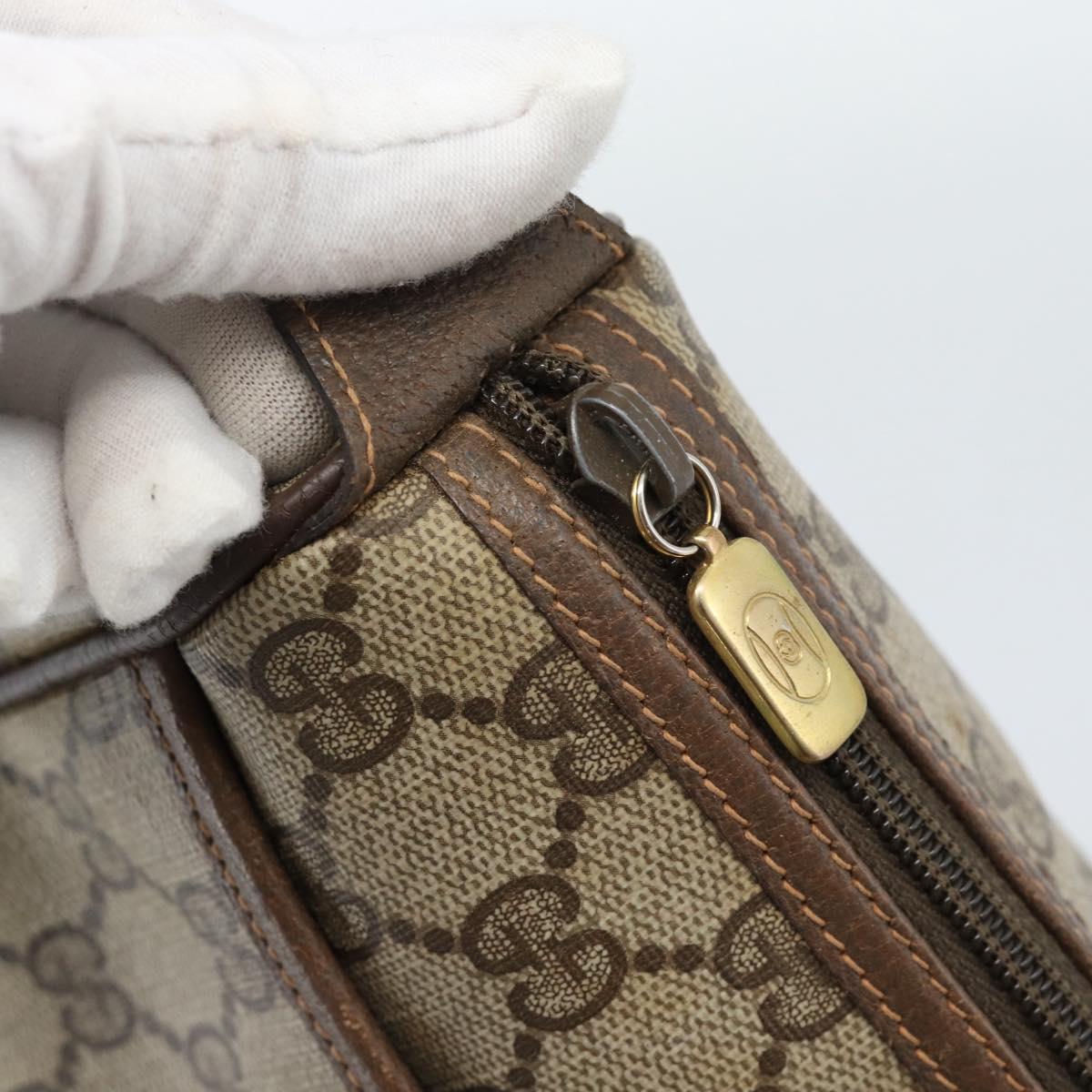 GUCCI GG Supreme Web Sherry Line Bag PVC Beige Gold 89 02 077 Auth 185911