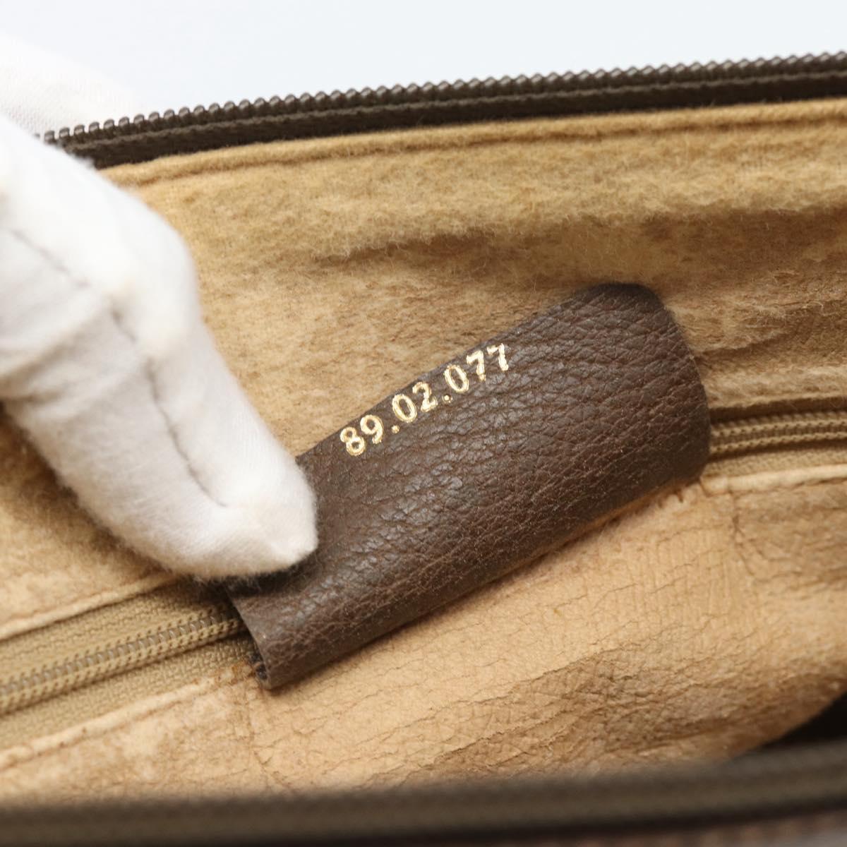 GUCCI GG Supreme Web Sherry Line Bag PVC Beige Gold 89 02 077 Auth 185911