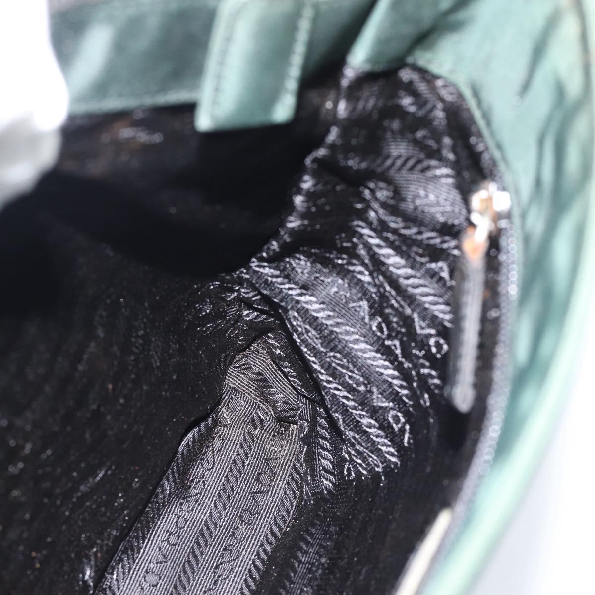 PRADA Tote Bag Nylon Green Silver Auth 185912A
