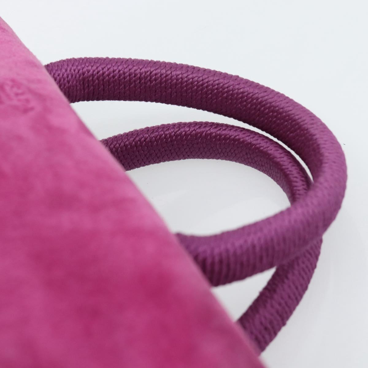 PRADA Hand Bag Suede Purple Gold Auth 185913