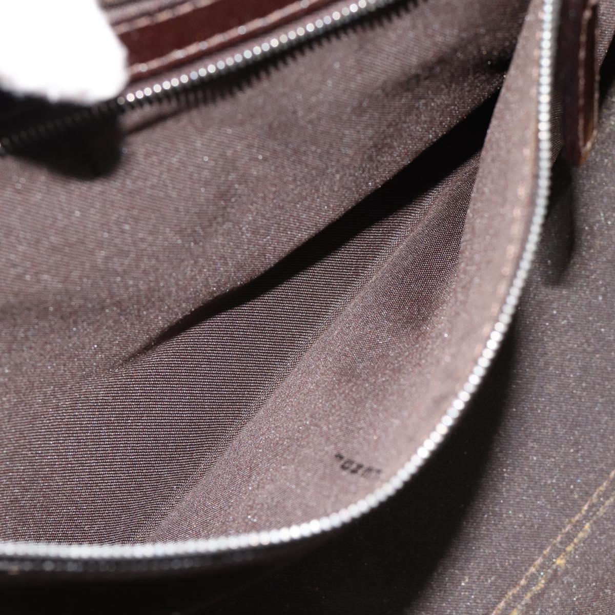 FENDI Zucca Canvas Mamma Baguette Hand Bag Black Brown Auth 185919