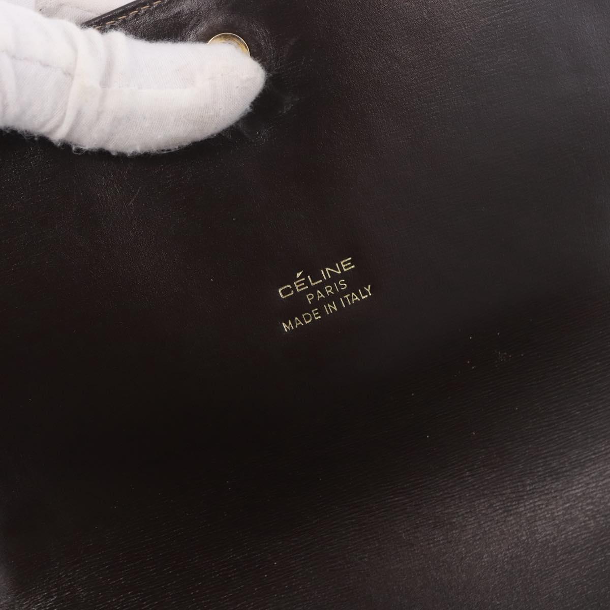 CELINE C Sulky Horse Carriage Shoulder Bag Canvas Beige Gold Auth 185927A
