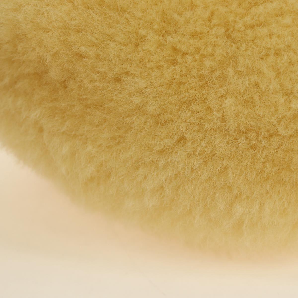 BOTTEGAVENETA Hand Pouch Fur Yellow Gold Auth 185930SM