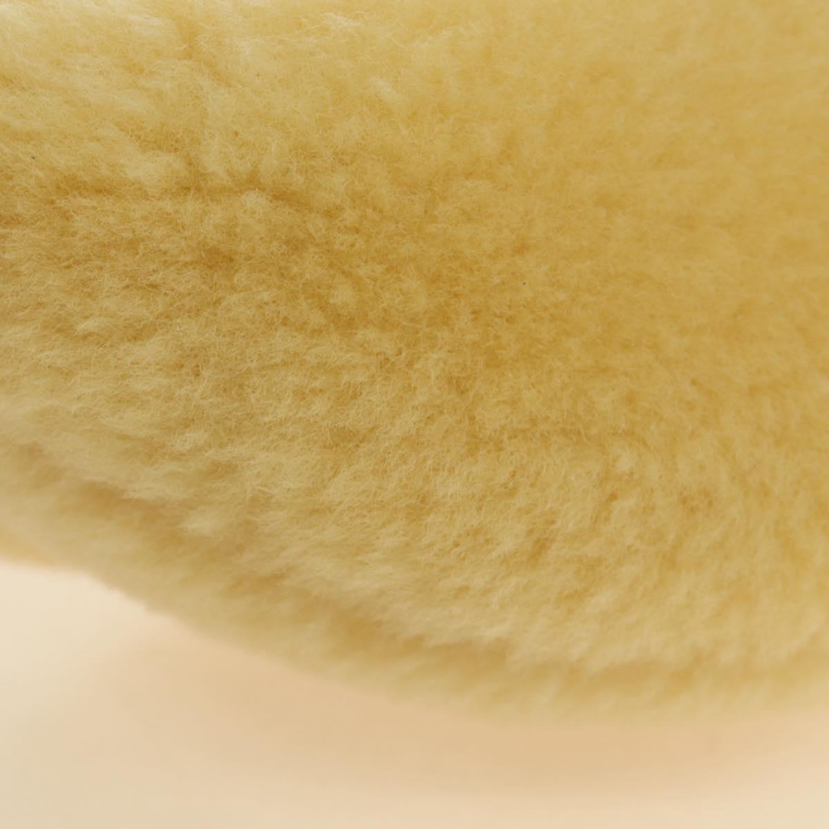BOTTEGAVENETA Hand Pouch Fur Yellow Gold Auth 185930SM