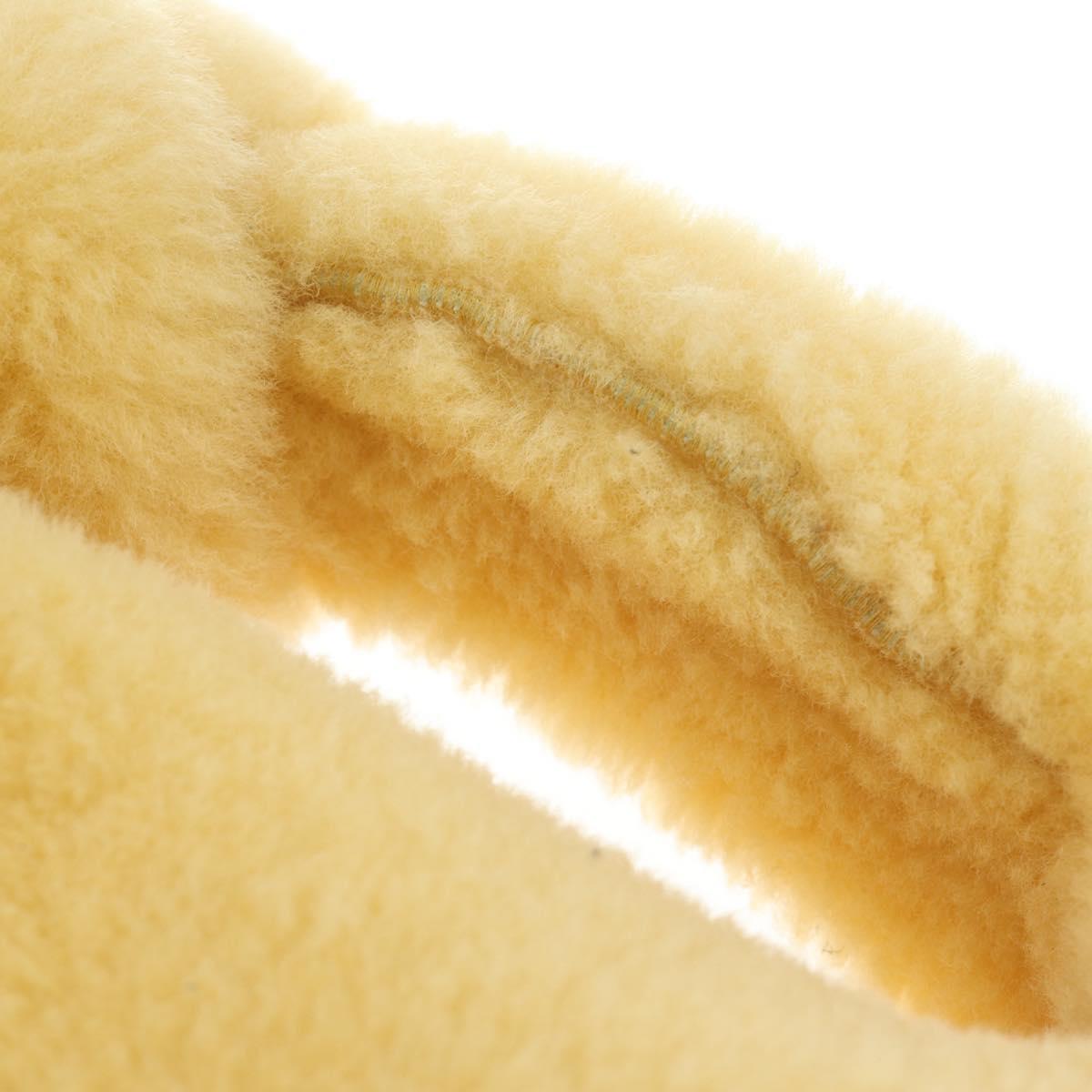 BOTTEGAVENETA Hand Pouch Fur Yellow Gold Auth 185930SM