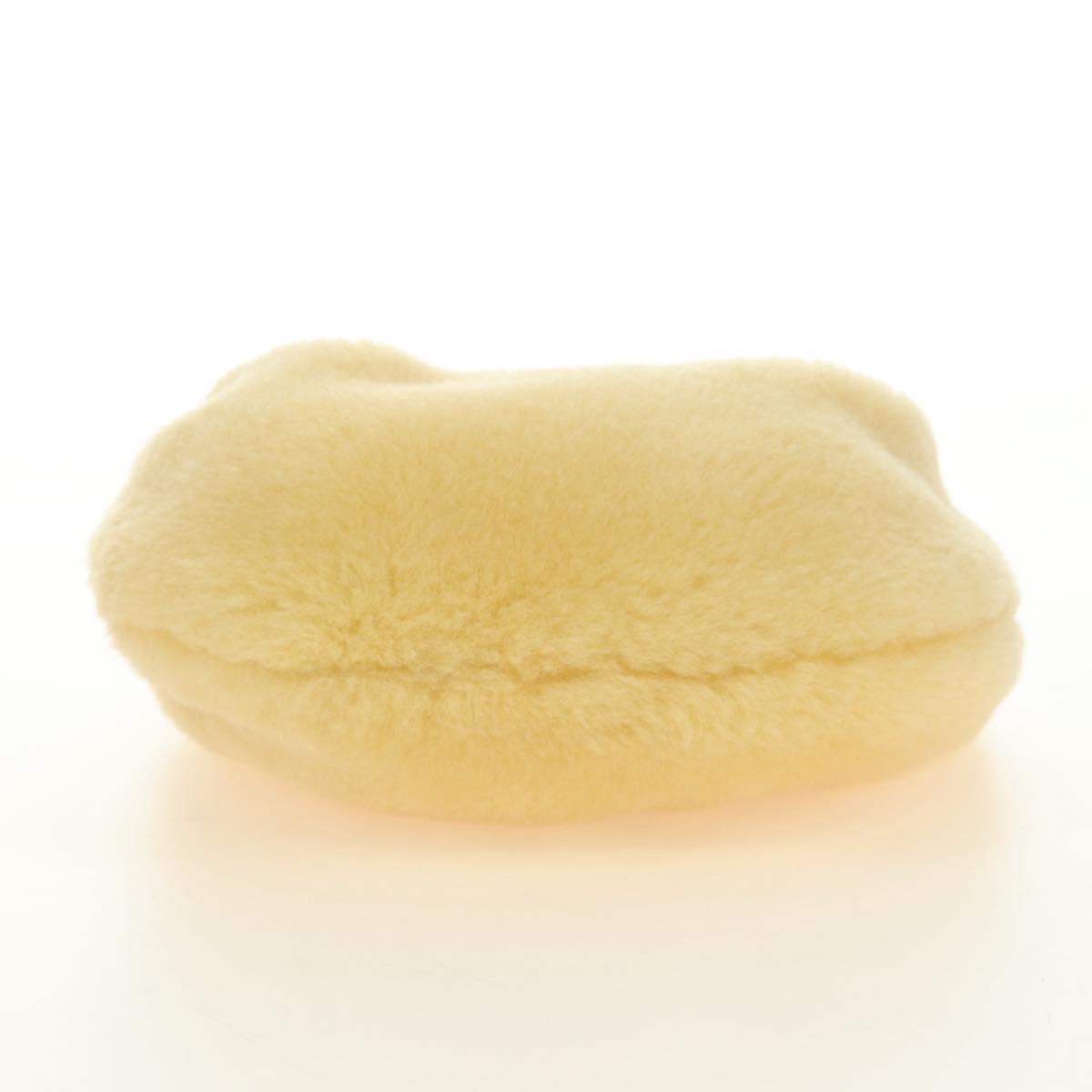 BOTTEGAVENETA Hand Pouch Fur Yellow Gold Auth 185930SM