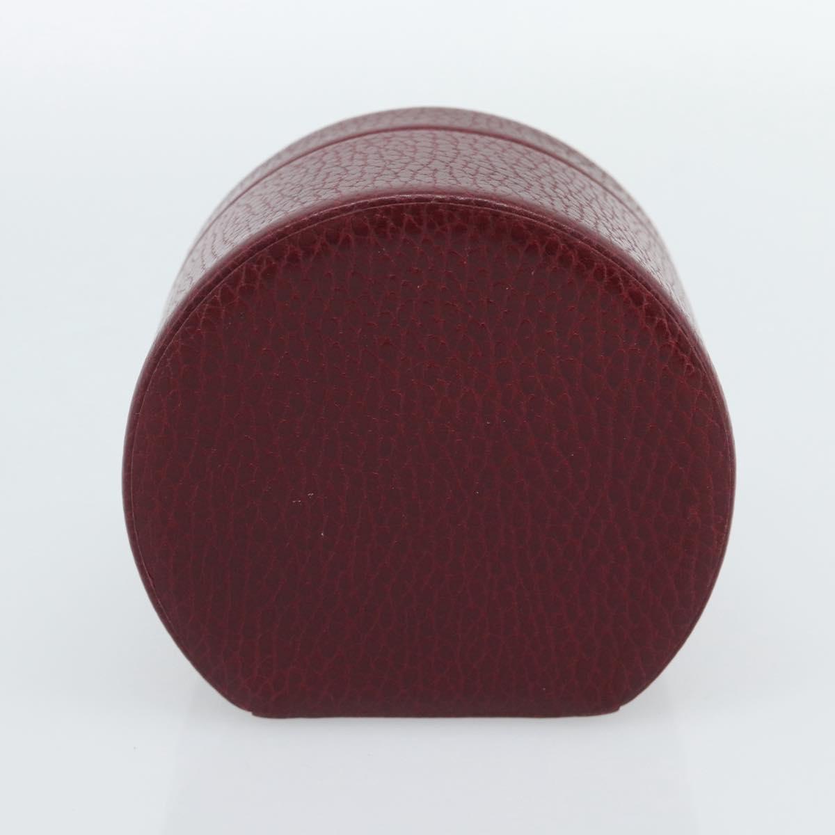 CARTIER Jewelry Box Leather Bordeaux Gold Auth 185932V