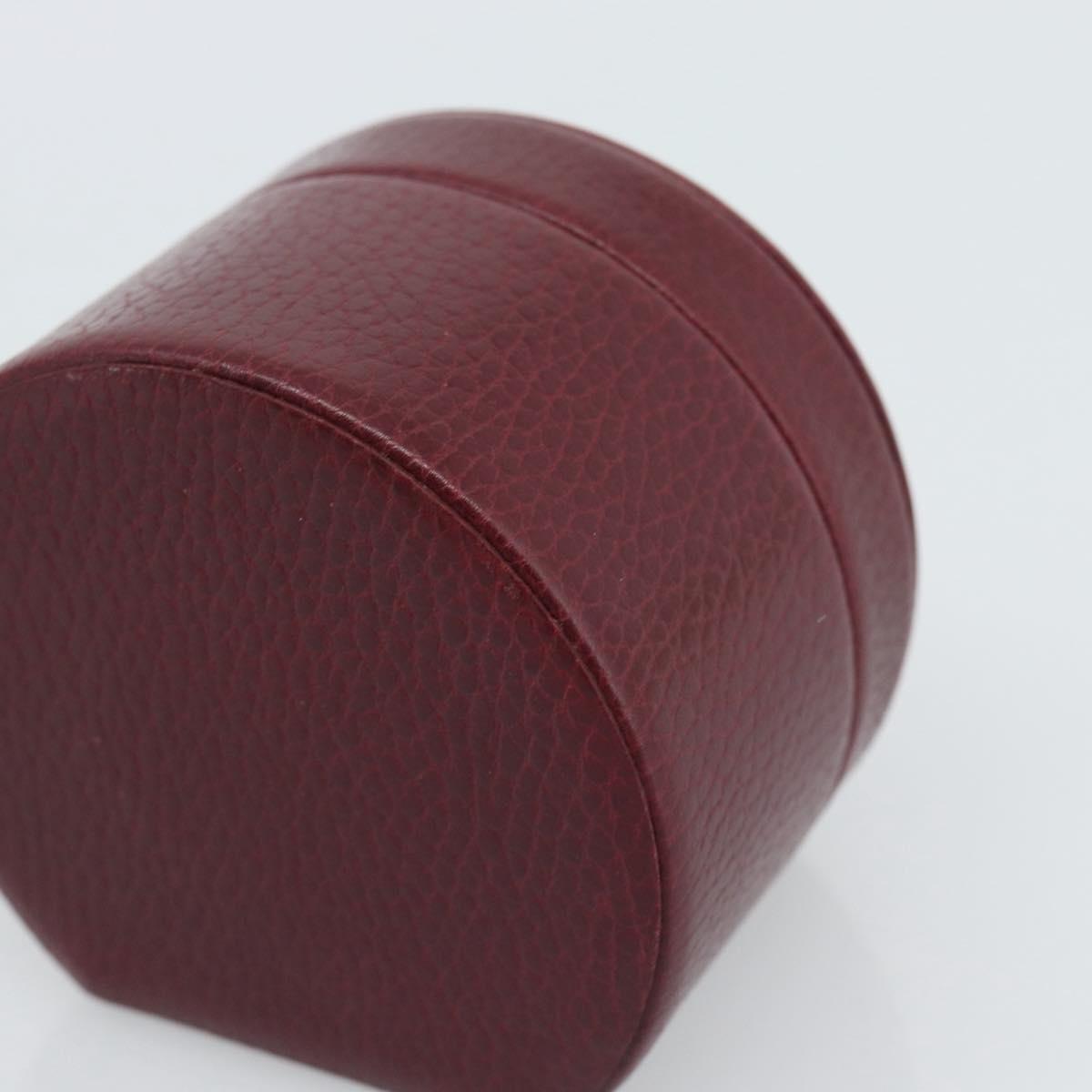 CARTIER Jewelry Box Leather Bordeaux Gold Auth 185932V