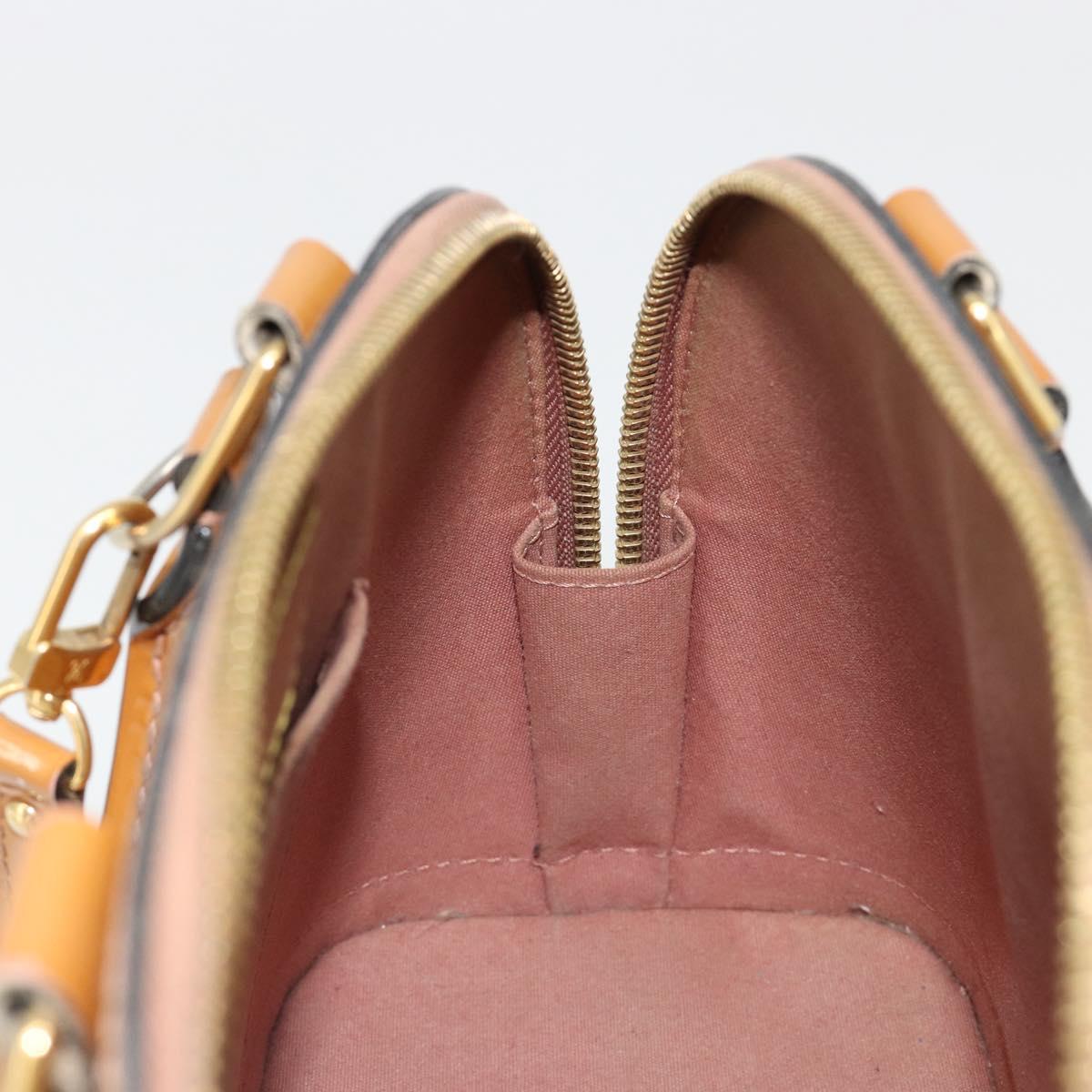 LOUIS VUITTON Monogram Vernis Alma BB Bag 2way Beige Poodle M91752 Auth 185938