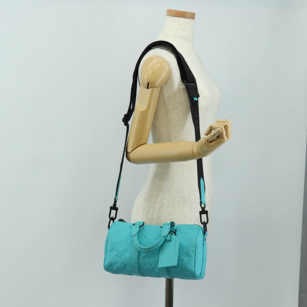 LOUIS VUITTON Taurillon Clemence Keepall Bandouliere 25 Bag M11996 Auth 185940SM