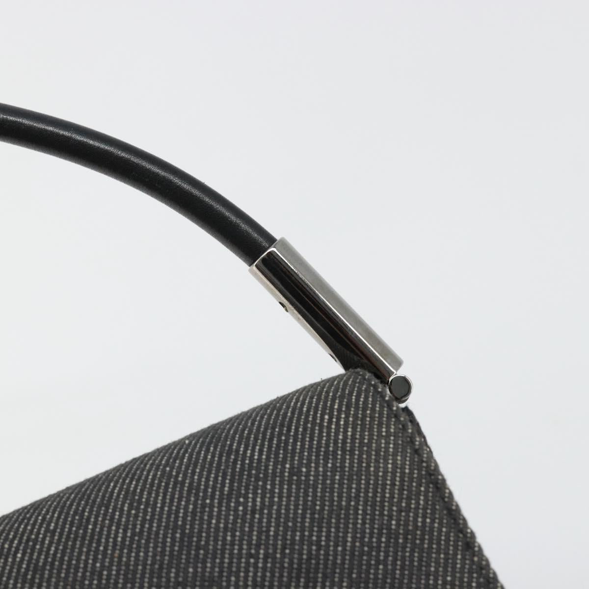 GUCCI Accessory Pouch Denim Black Silver 01235 Auth 185948A