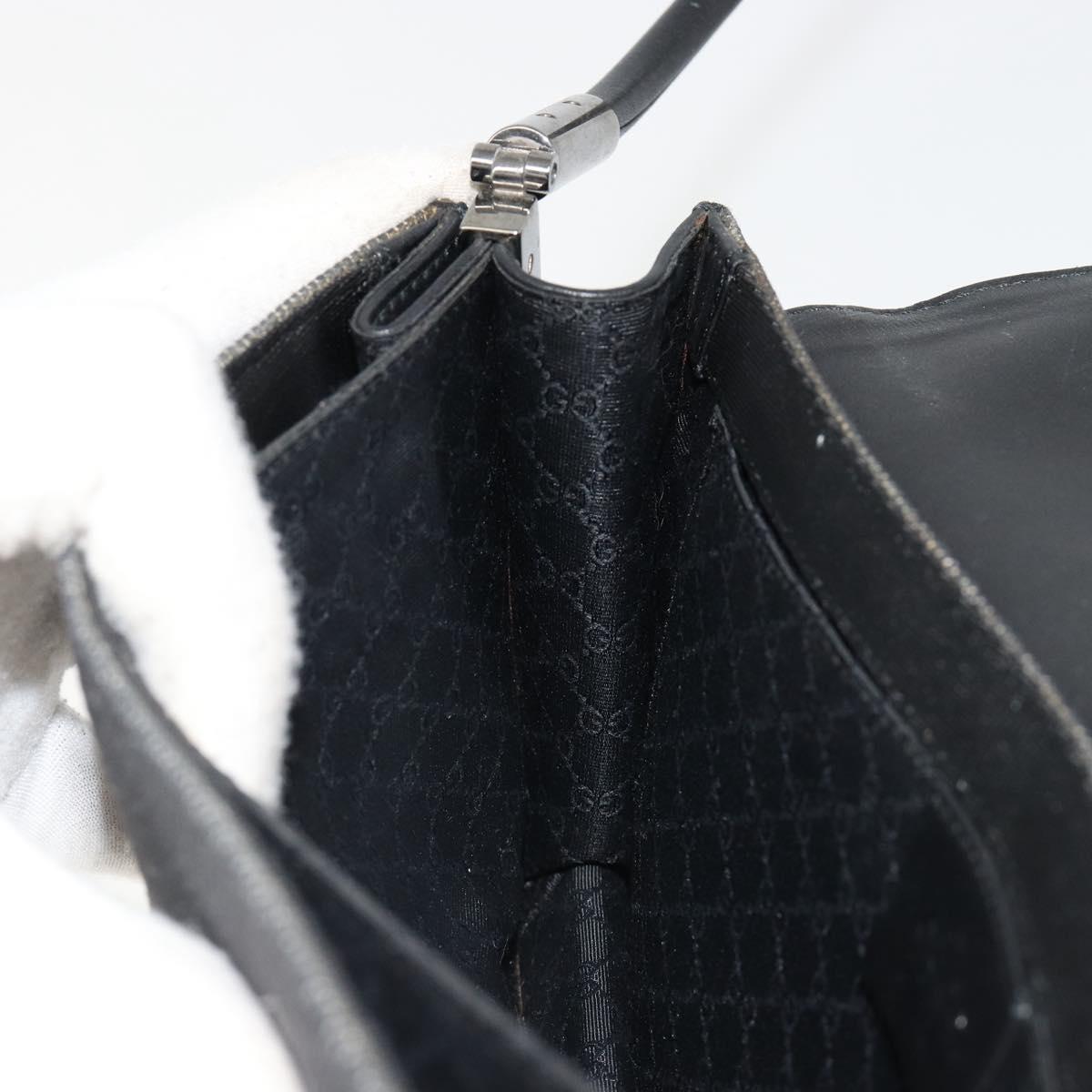 GUCCI Accessory Pouch Denim Black Silver 01235 Auth 185948A