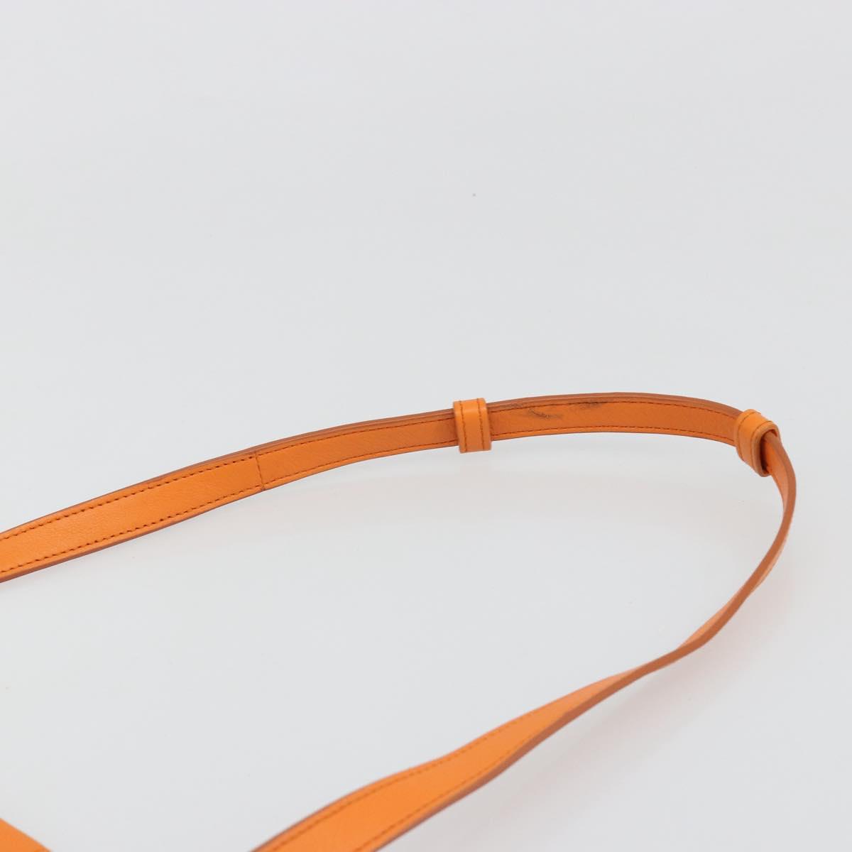 SAINT LAURENT Cabas Mini Hand Bag Leather 2way Orange Gold Auth 185950A
