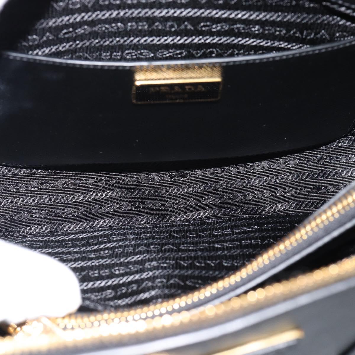 PRADA Hand Bag Saffiano leather 2way Black Gold Auth 185952SAM