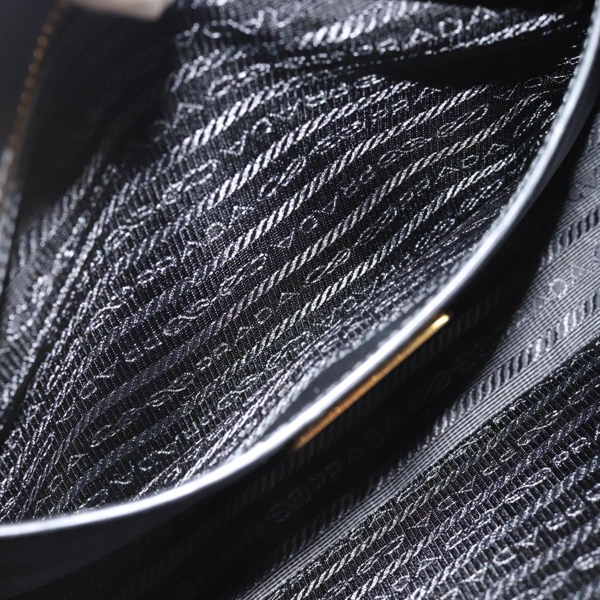 PRADA Hand Bag Saffiano leather 2way Black Gold Auth 185952SAM