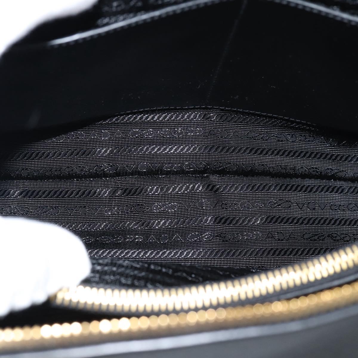 PRADA Hand Bag Saffiano leather 2way Black Gold Auth 185952SAM