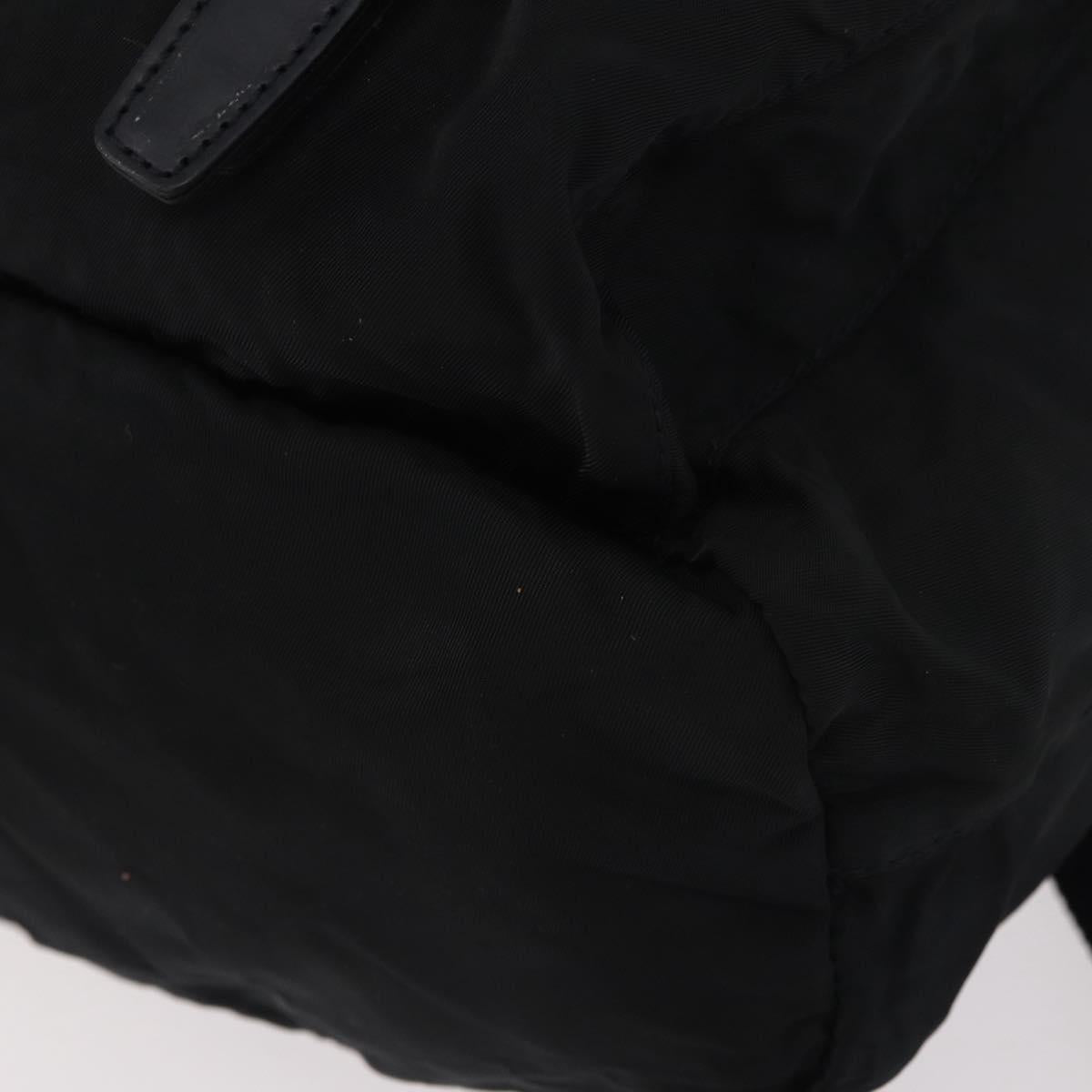 PRADA Backpack Nylon Black Silver Auth 185957