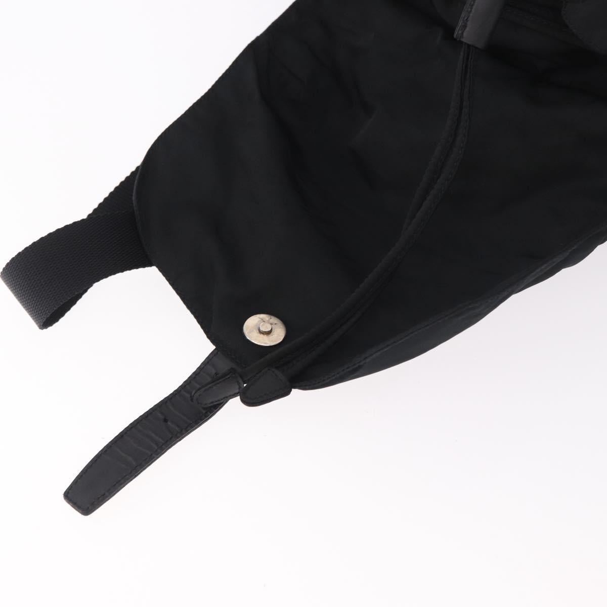 PRADA Backpack Nylon Black Silver Auth 185957