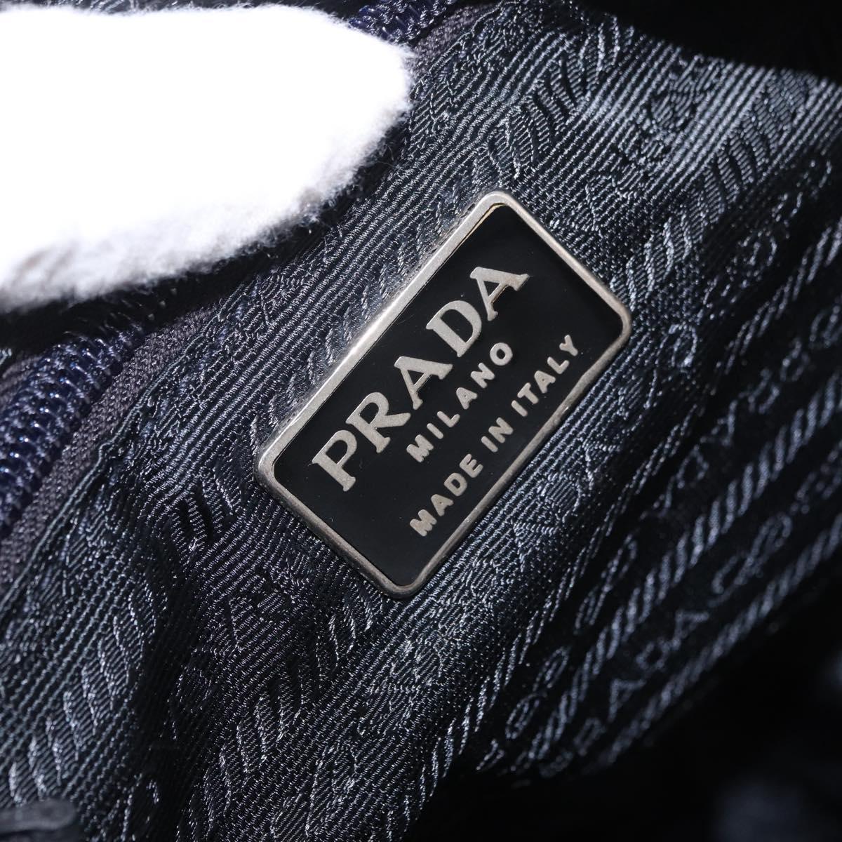 PRADA Backpack Nylon Black Silver Auth 185957