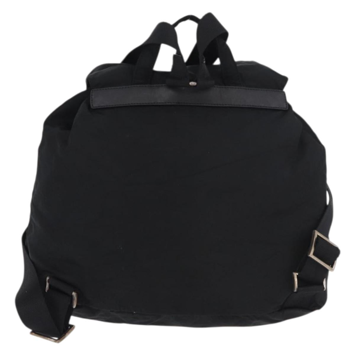 PRADA Backpack Nylon Black Silver Auth 185957