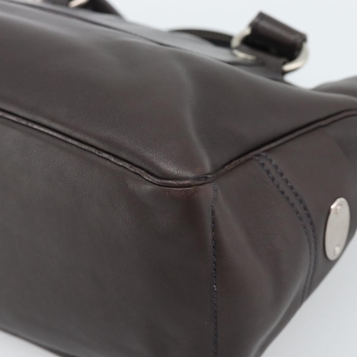 CELINE Boogie Bag Hand Bag Leather Dark Brown Auth 185959