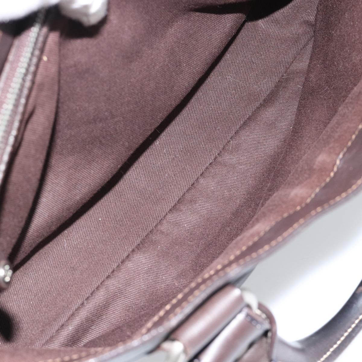 CELINE Boogie Bag Hand Bag Leather Dark Brown Auth 185959