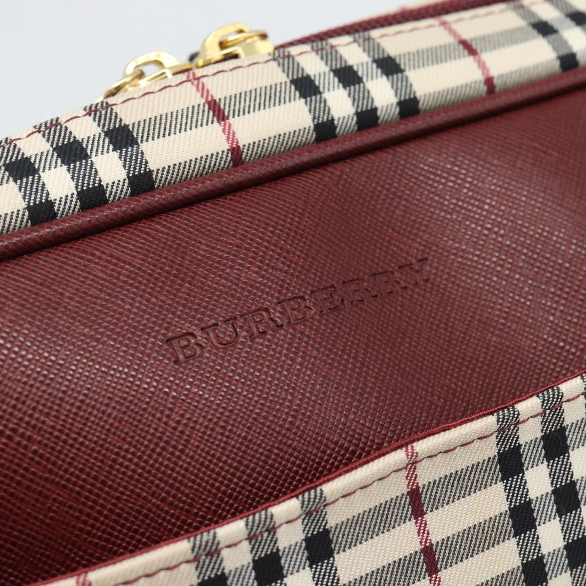 BURBERRY Nova Check Shoulder Bag Canvas Beige Gold Auth 185960SAV
