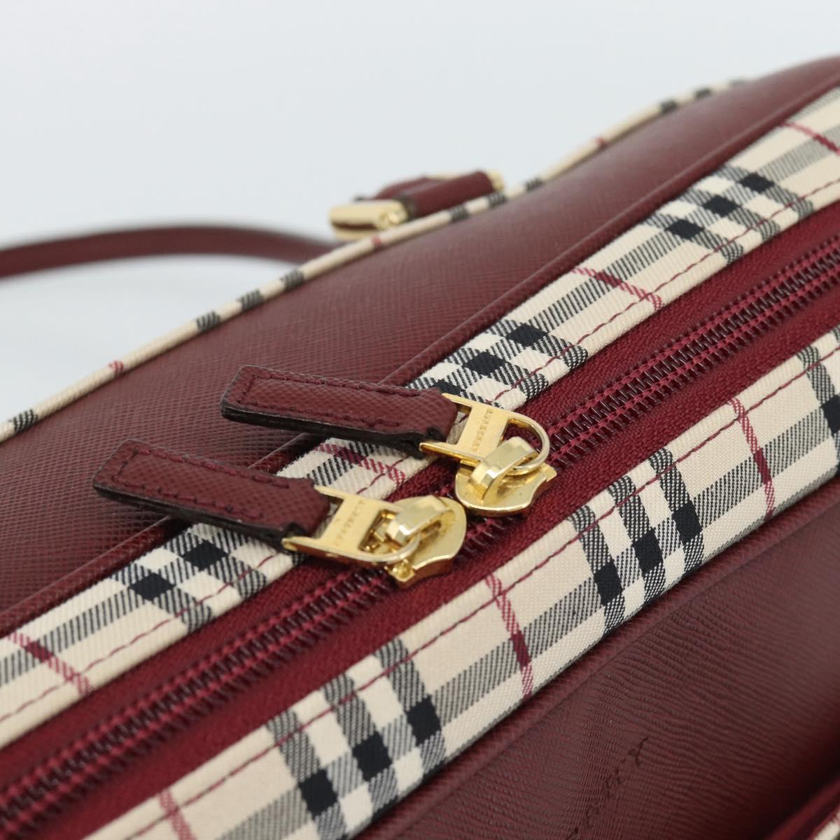 BURBERRY Nova Check Shoulder Bag Canvas Beige Gold Auth 185960SAV