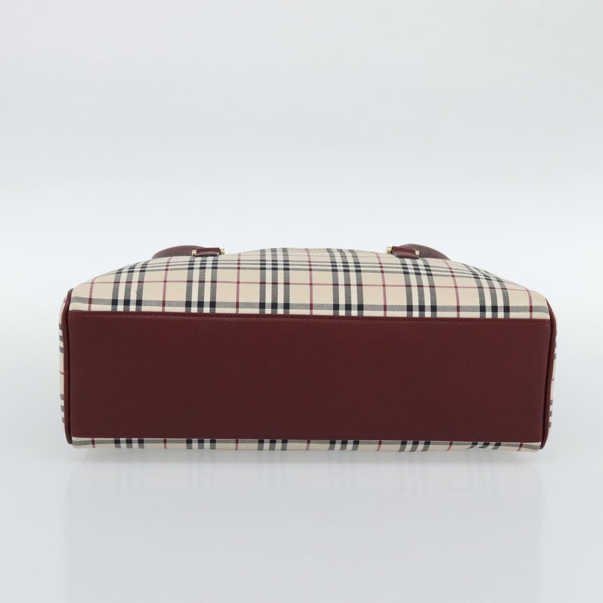 BURBERRY Nova Check Shoulder Bag Canvas Beige Gold Auth 185960SAV