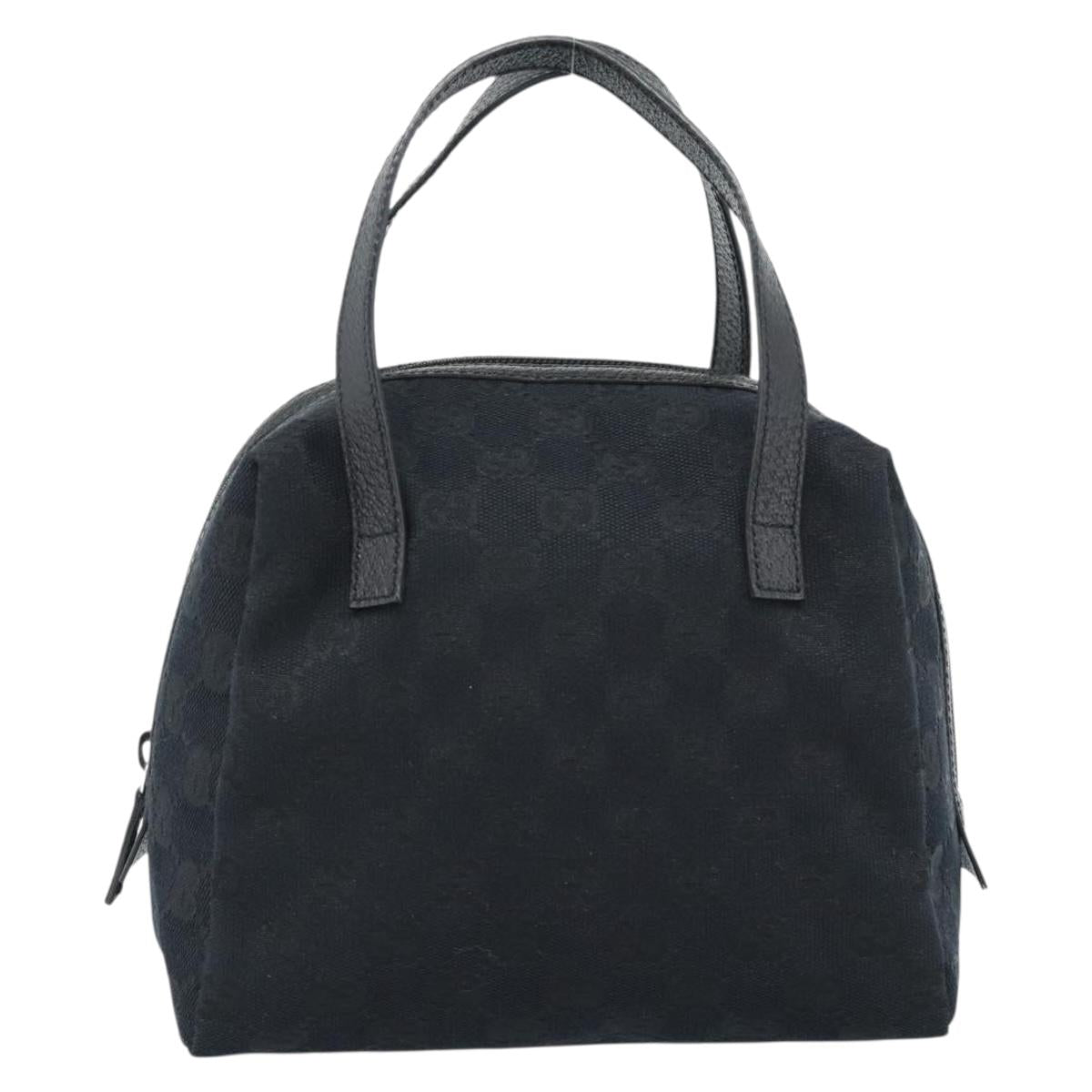 GUCCI GG Canvas Hand Bag Black 124542 Auth 185964A