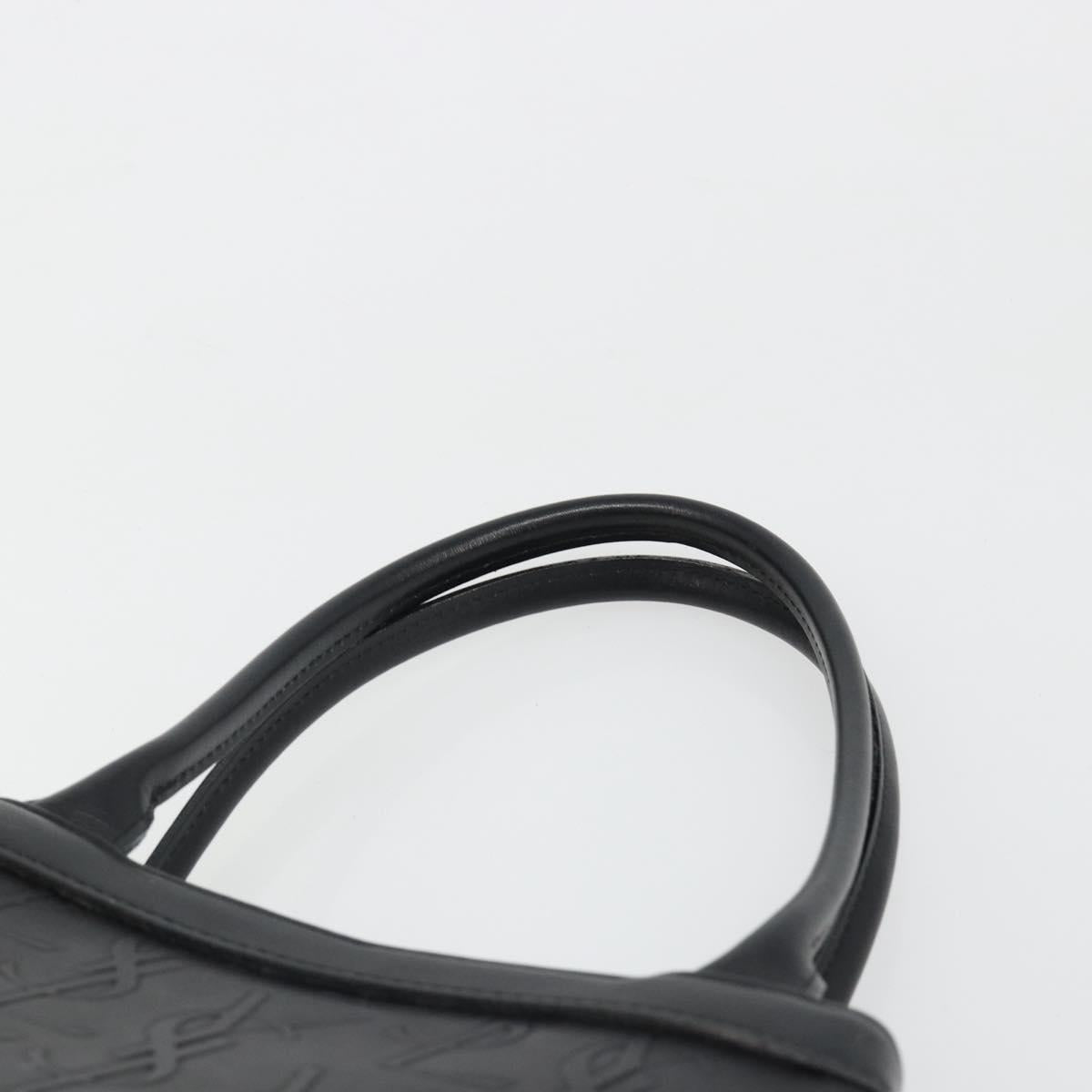 SAINT LAURENT Cassandra Hand Bag Leather Black Gold Auth 185965