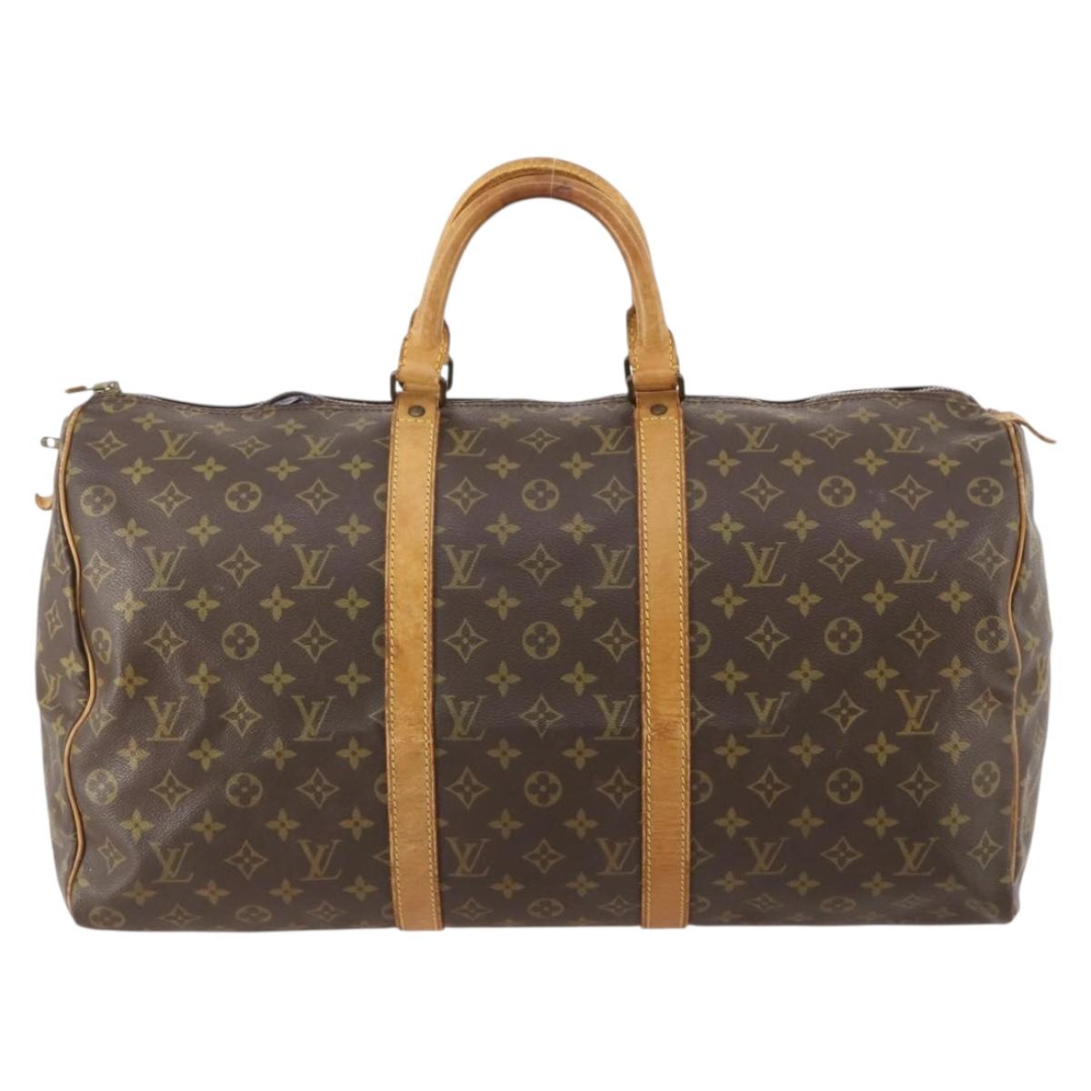 LOUIS VUITTON Monogram Keepall 50 Boston Bag M41426 LV Auth 185977