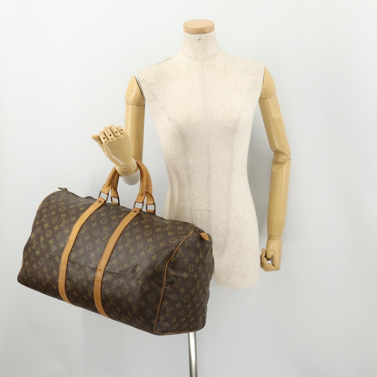 LOUIS VUITTON Monogram Keepall 50 Boston Bag M41426 LV Auth 185977