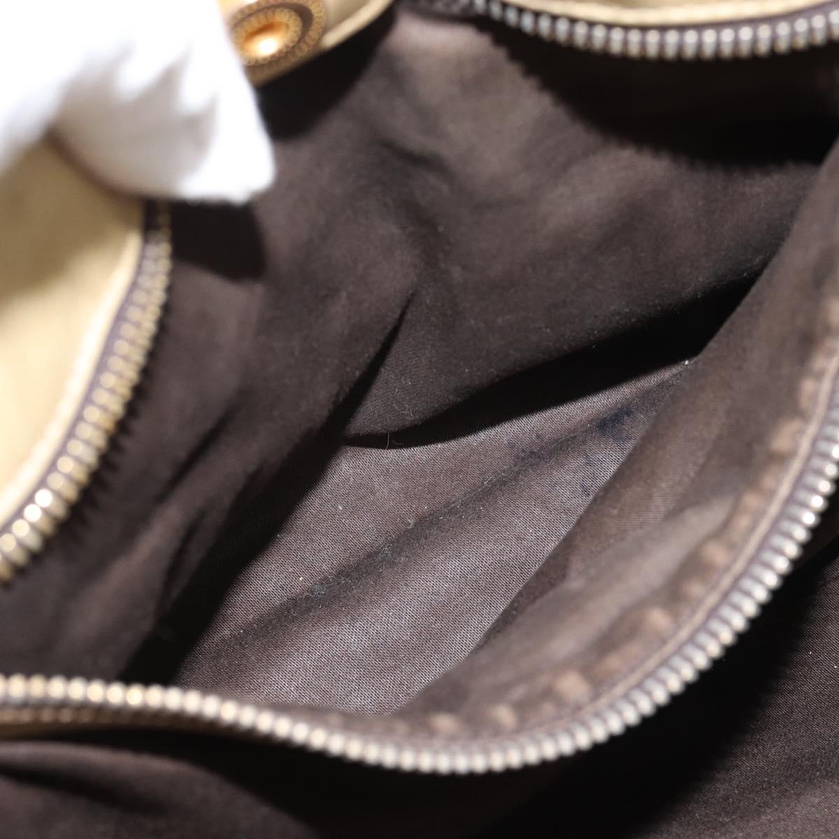 Miu Miu Hand Bag Leather 2way Beige Gold Auth 185981A