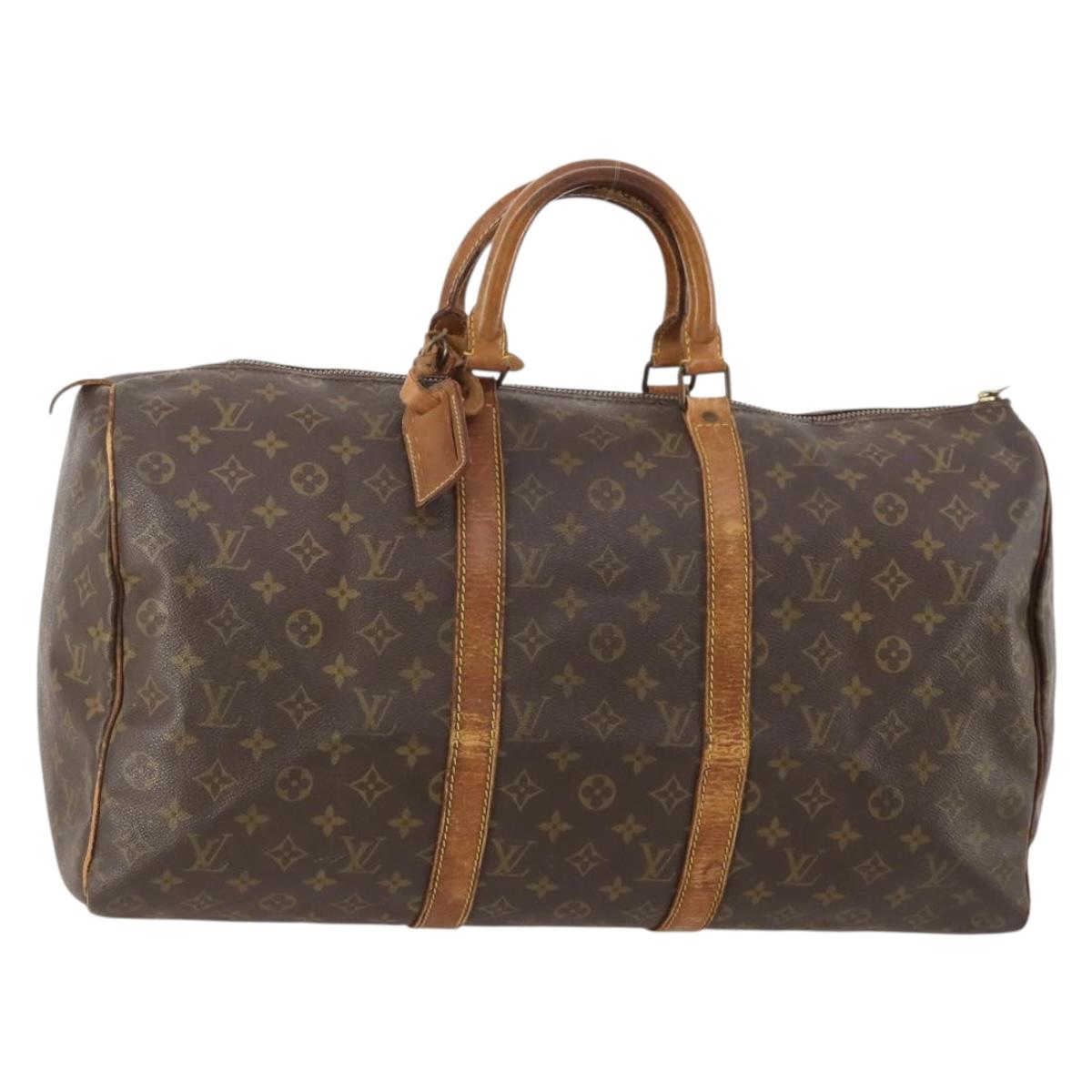 LOUIS VUITTON Monogram Keepall 50 Boston Bag M41426 LV Auth 185984