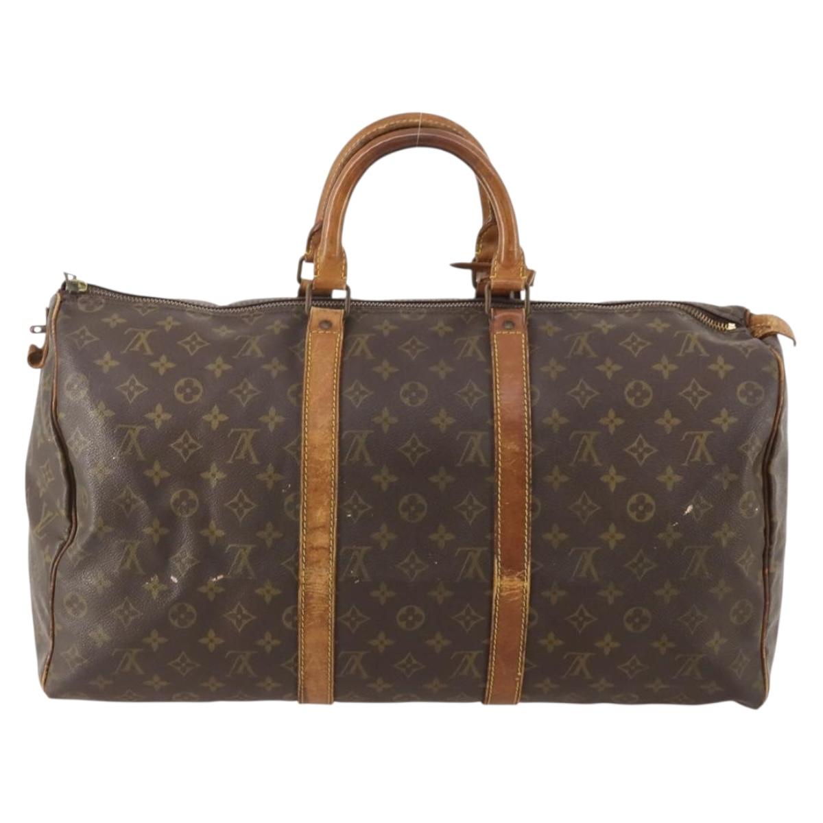LOUIS VUITTON Monogram Keepall 50 Boston Bag M41426 LV Auth 185984