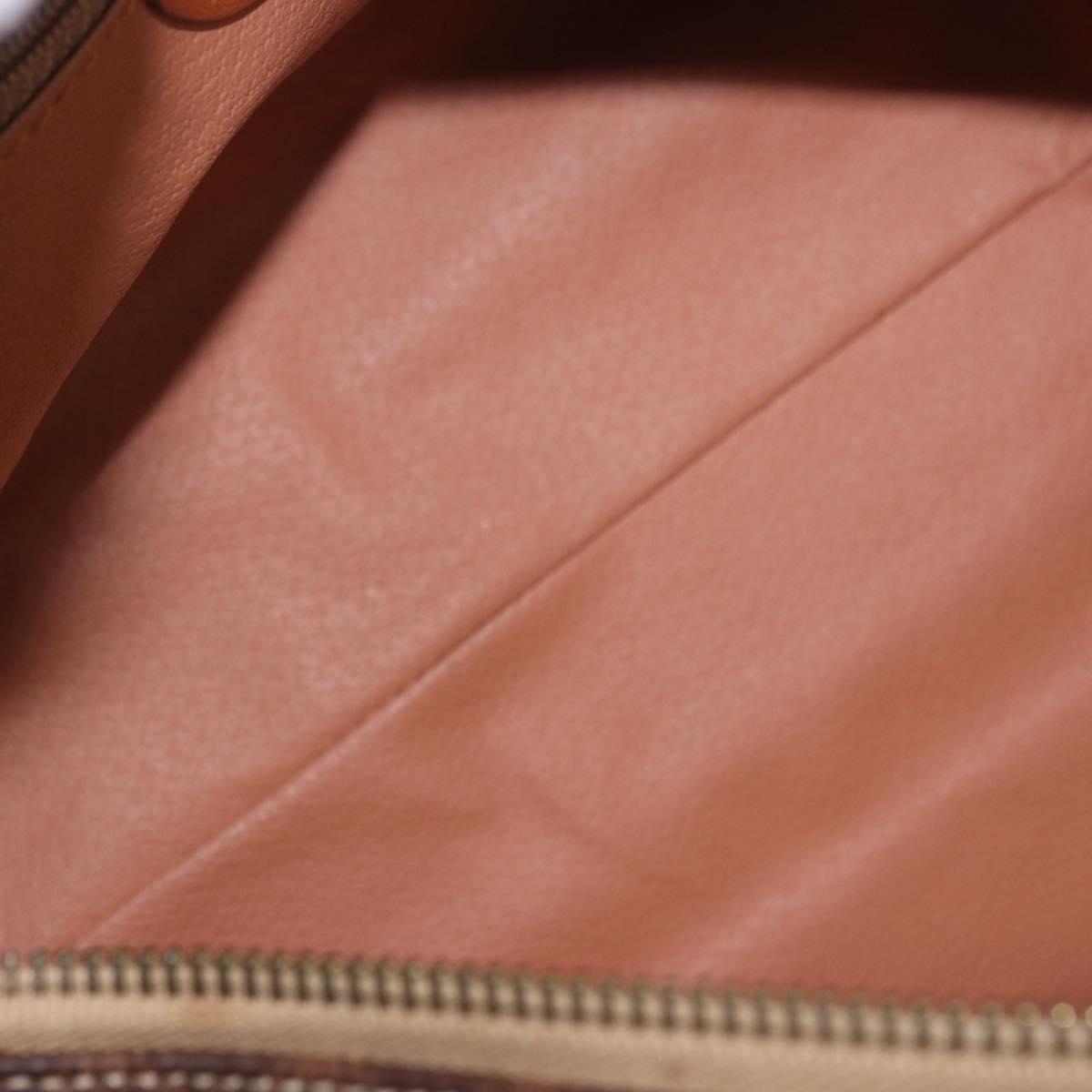 CELINE Macadam Canvas Hand Bag PVC Leather Brown Gold Auth 185986A