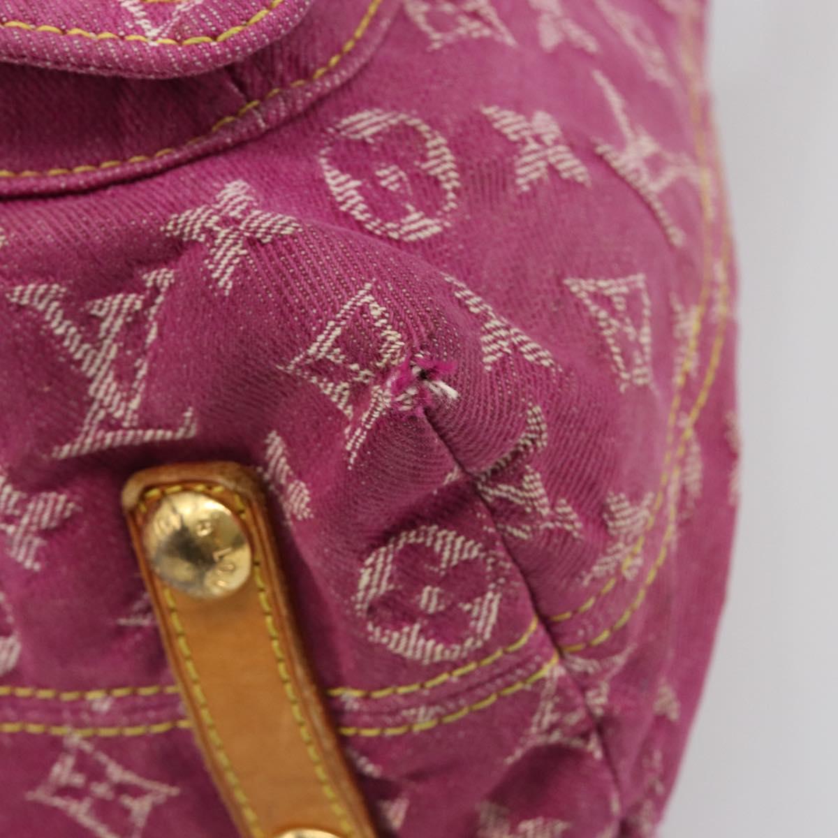LOUIS VUITTON Monogram Denim Buggy GM Shoulder Bag Fuchsia M95210 LV Auth 186001