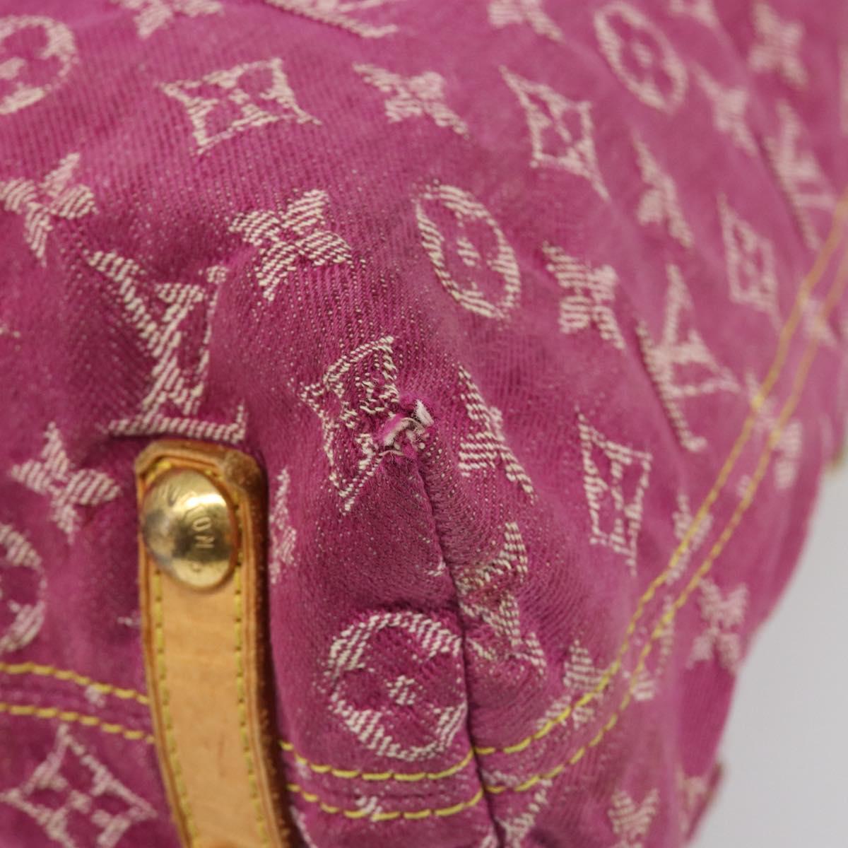 LOUIS VUITTON Monogram Denim Buggy GM Shoulder Bag Fuchsia M95210 LV Auth 186001