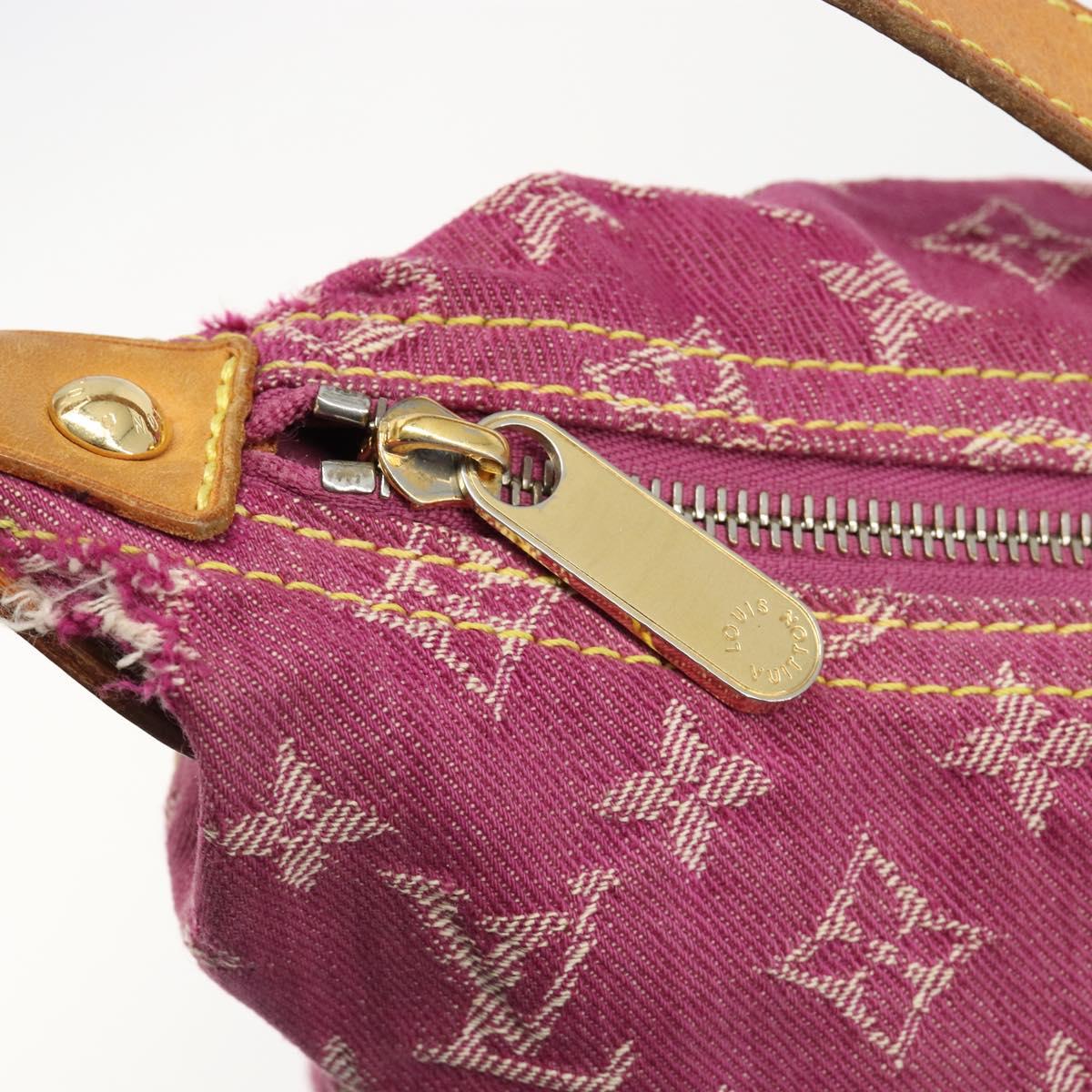 LOUIS VUITTON Monogram Denim Buggy GM Shoulder Bag Fuchsia M95210 LV Auth 186001