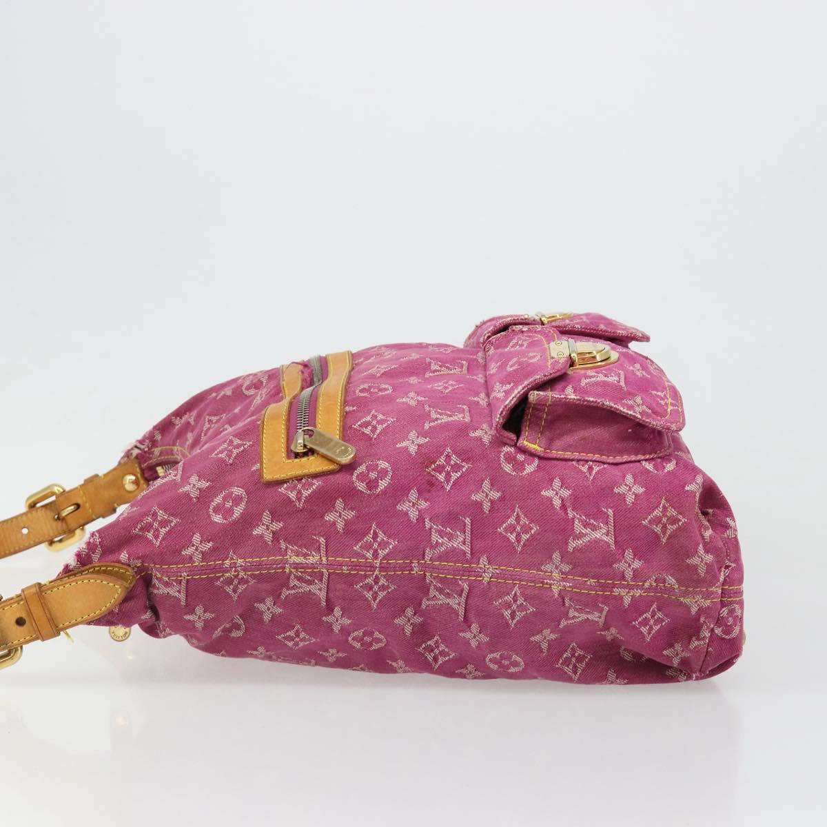 LOUIS VUITTON Monogram Denim Buggy GM Shoulder Bag Fuchsia M95210 LV Auth 186001