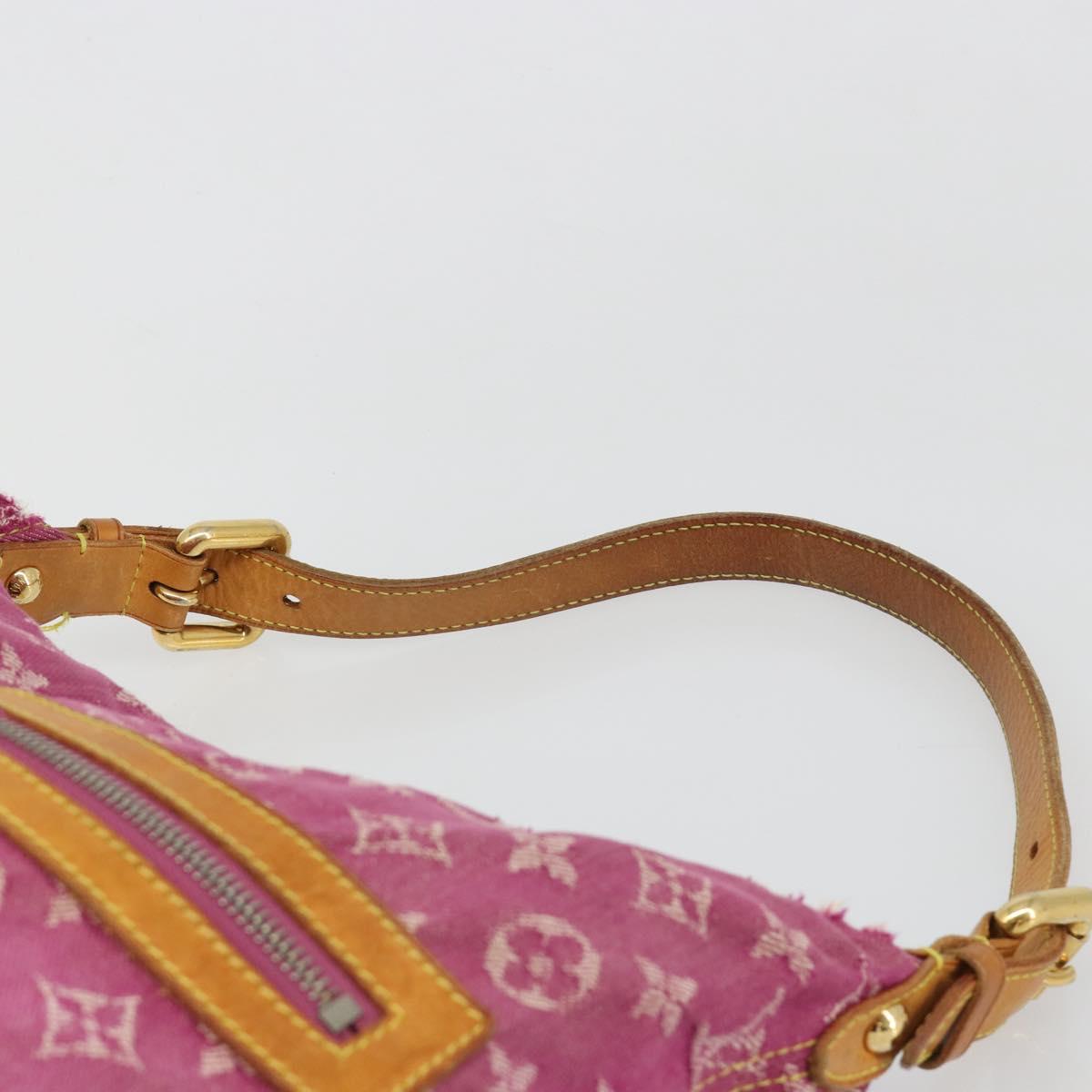 LOUIS VUITTON Monogram Denim Buggy GM Shoulder Bag Fuchsia M95210 LV Auth 186001