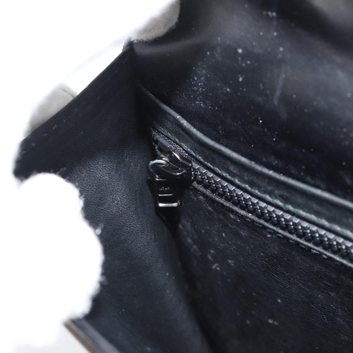 CELINE Clutch Bag Leather Black Gold Auth 186006A