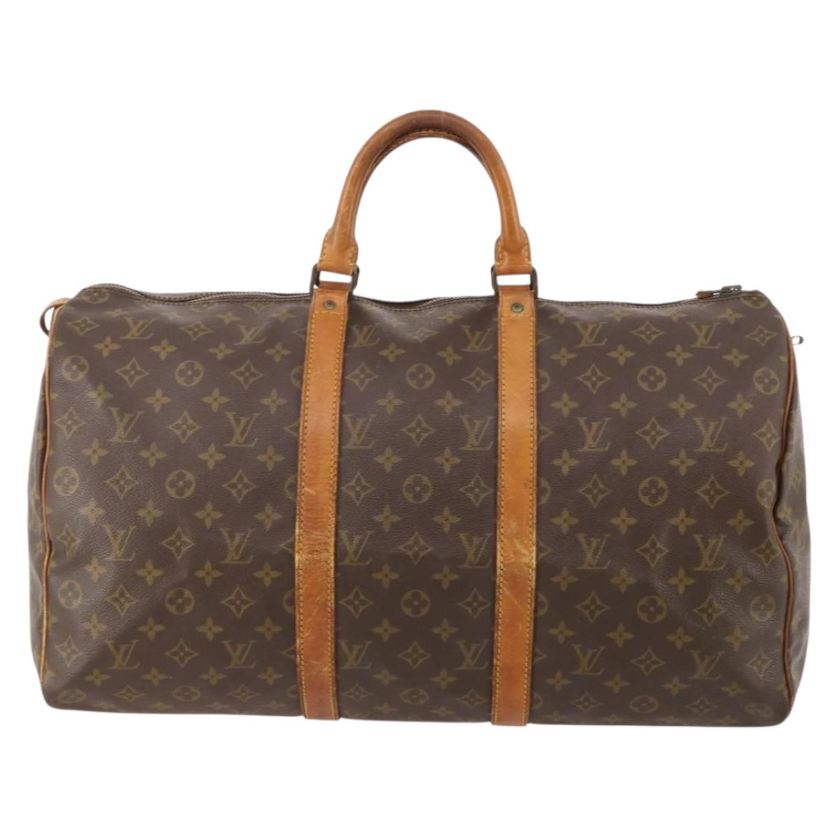 LOUIS VUITTON Monogram Keepall 50 Boston Bag M41426 LV Auth 186010