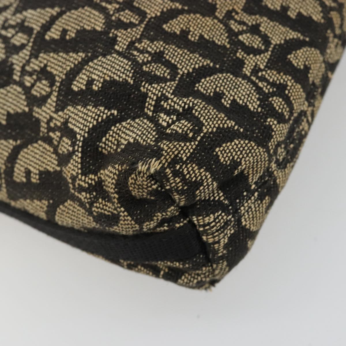 Christian Dior Trotter Canvas Accessory Pouch Navy Silver Auth 186012